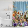 thumbnail image 3 of Easter Bunnies Shower Curtain, Waterproof Shower Curtains for Bathroom, Spring Easter Eggs Garden Floral Washable Fabric Bathtub Curtain Set Bath Decor with 12 Hooks Stall 36"x72", 3 of 8