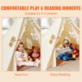 thumbnail image 3 of SKYSHALO Children's Play Teepee, Suitable for 1-5 Year Olds, Indoor & Outdoor Kids Tent with Windows, Includes Mat & Soft Decor Balls, Boys & Girls, Beige, 3 of 9