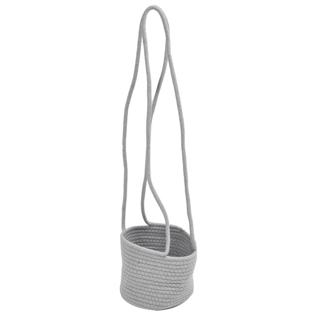 Hanging Basket, Hanging Plant Holder Durable Cotton Jute Rope Adjustable Foldable For Vegetables For Cosmetics For Plant Stand Gray