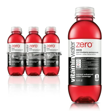 (24 Bottles) Vitaminwater Zero, XXX, 16.9 Oz, 6