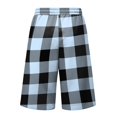 thumbnail image 4 of JoveMarine Men's Plaid Cargo Shorts Loose - Summer Work Shorts with Multiple Pockets, Knee-Length Relaxed Fit for Daily Wear,Sky Blue XL, 4 of 6
