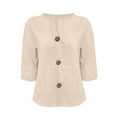thumbnail image 4 of Womens Fall Fashion 2025 Tops Womens Shirts Women 3/4 Sleeve Tops Blouses My Orders, 4 of 6