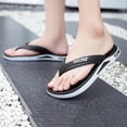 thumbnail image 2 of Hinvhai Men's Flip Flop with Orthotic Arch Support Athletic Slide Thong Sandals for Men Soft Cushion Footbed Black 9(44), 2 of 9