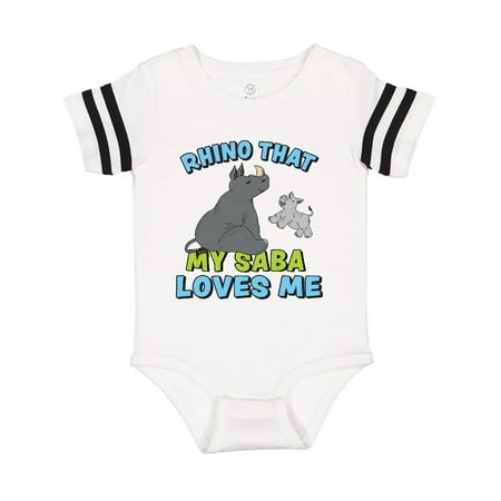 

Inktastic Rhino That My Saba Loves Me with Cute Rhinos Gift Baby Boy or Baby Girl Bodysuit