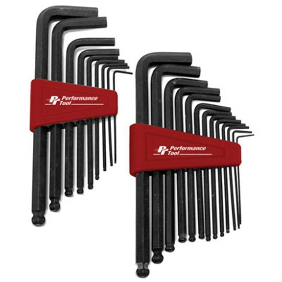 Performance Tool W80280 SAE/Metric Ball End Hex Key Set, 22-Piece