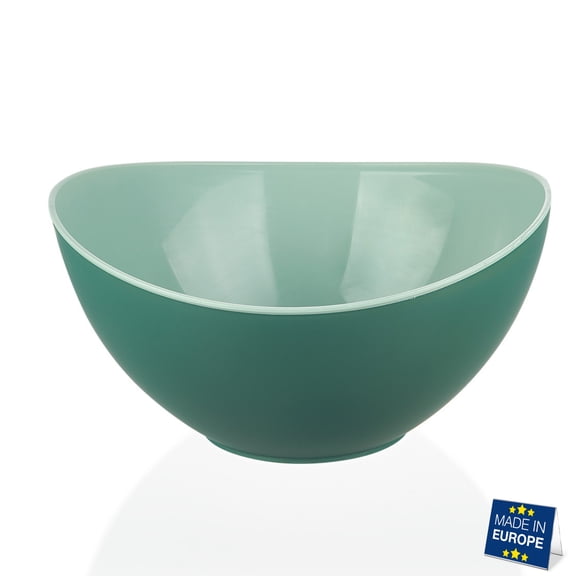 Hakan Plastic Serving Bowl, 3 L Large Salad Bowls, Unbreakable Mixing, Fruit & Pasta Dish, Mint Green