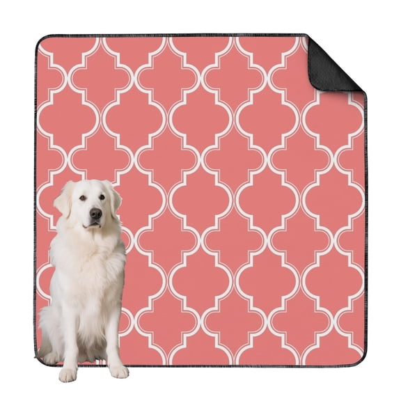 Non-Slip Boho Dog Pee Pad Washable and Reusable, Large 72x72 Inch Pet Training Mat for Hardwood Floors, Thoughtful Holiday Gift for Dog Owners