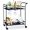 Navy, variant on ZYPPP Outdoor Mobile Patio Bar Cart, Home Bar Serving Cart, BBQ Side Table w/ 2 Tier Storage, Wine Rack, Lockable Wheels - Black
