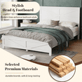 thumbnail image 6 of Leumius Farmhouse Style Queen Size Bed with Barn Door Designed Headboard and Footboard, Pinewood Bed with Strengthened Bed Frame for Teens Adults White, 6 of 8