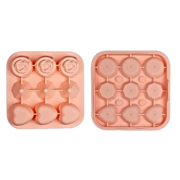 Moho de cubitos de hielo de rosa - Bandeja de silicona con 9 cavidades para cócteles y café, de liberación fácil, apta para lavavajillas, apta para alimentos