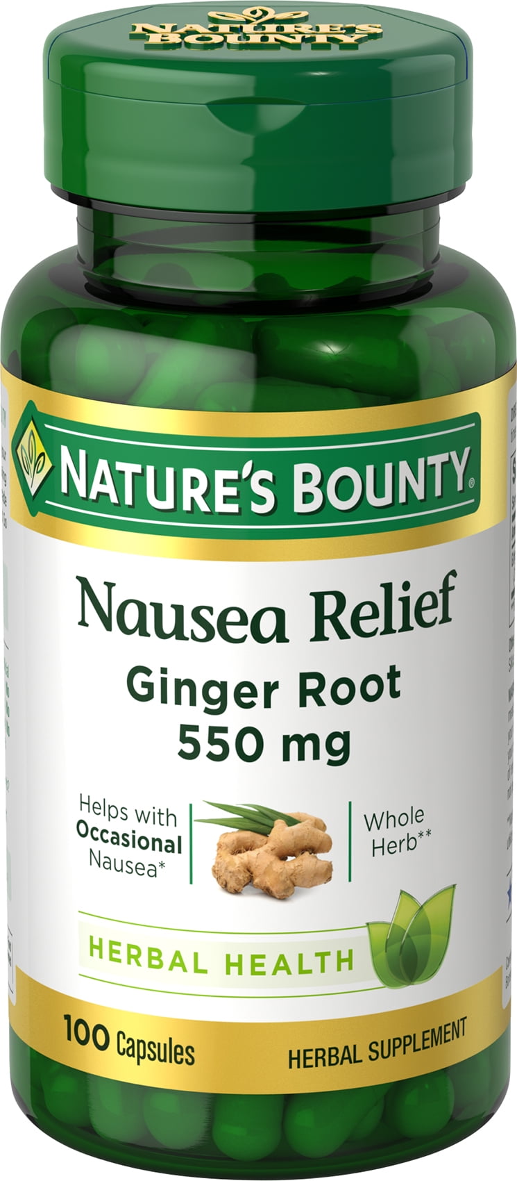 Nature's Bounty GINGER ROOT 550MG, 100 Capsules