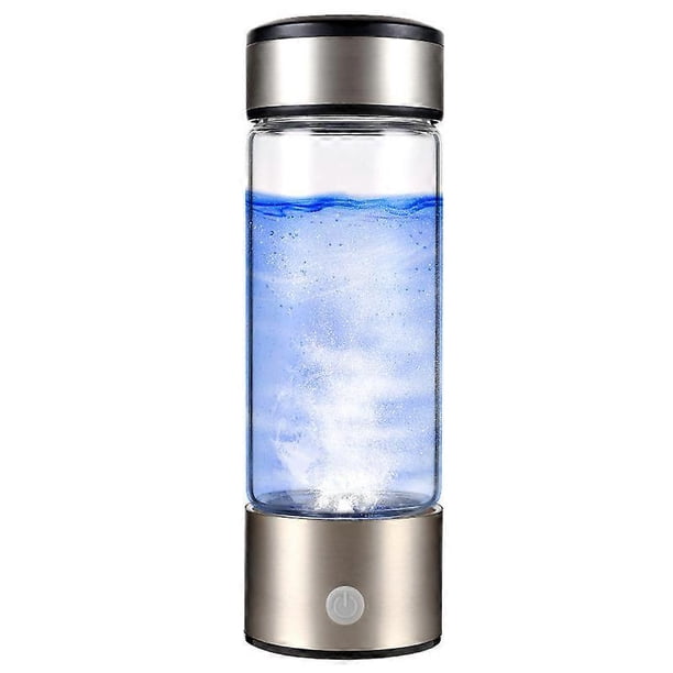 Hydrogen Water Bottle, Portable Hydrogen-Rich Water Glass Rechargeable ion Water Generator Hydrogen-Rich Water Cup Generator for Home Travel grey(800-