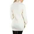 thumbnail image 4 of Jess by Meiko Women's Dress Long Sleeves Turtleneck Cable Knit Sweater Dress M Beige, 4 of 6