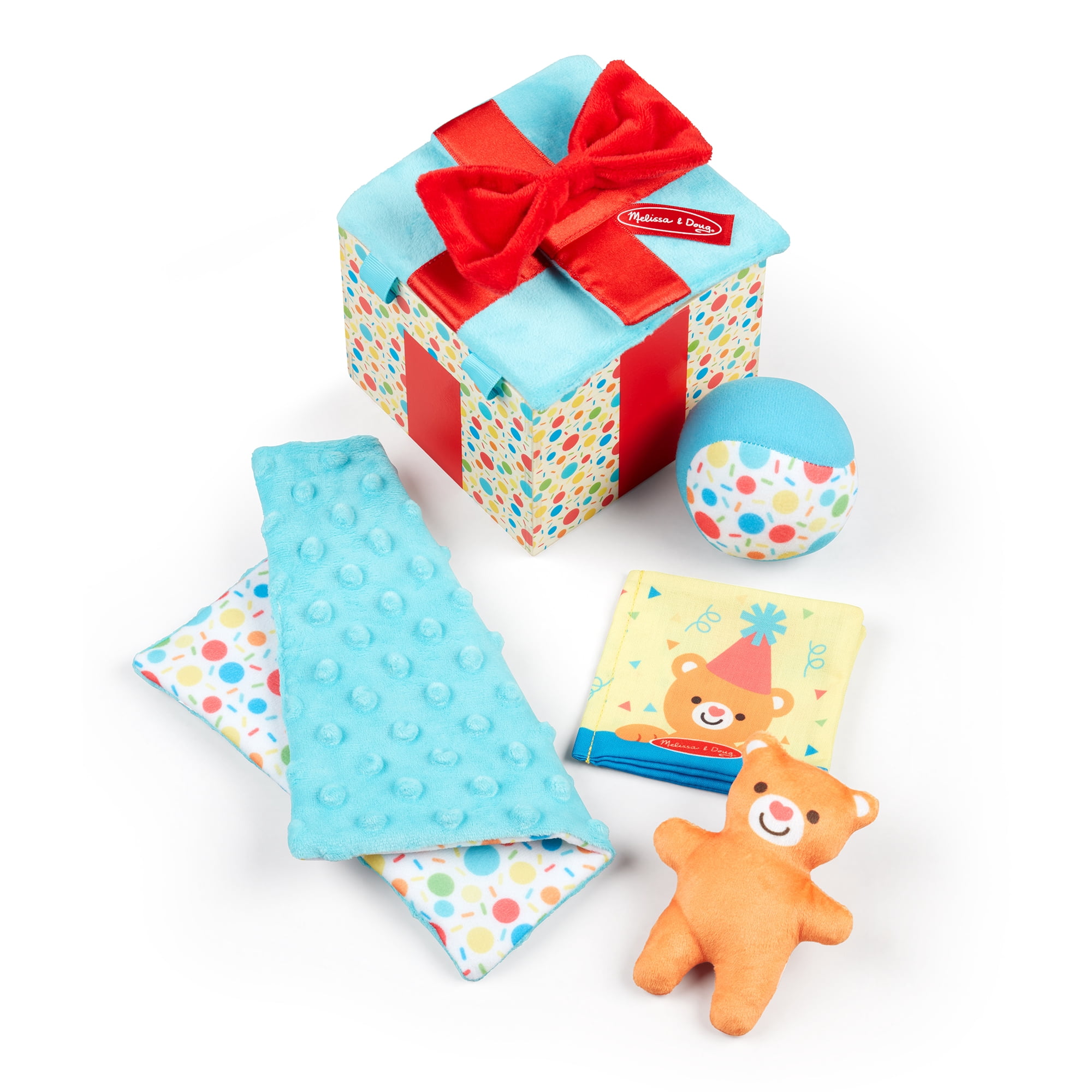 Melissa & Doug Wooden Surprise Gift Box Infant Toy (5 Pieces)