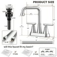 thumbnail image 3 of KINGTACK Bathroom Sink Faucet, 4 inch Brushed Nickel Bathroom Faucets with Pop-up Drain and Supply Lines, Stainless Steel 2-Handle Centerset Faucet for Bathroom Faucet 3 Hole, 2 Pack, 3 of 10