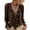 Brown, variant on Womens Polka Dot Top Lace Up 3/4 Sleeve V Neck Blouses Flowy Ruffle Trim Boho Tops For Women Summer Elegant Casual Shirts