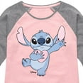 thumbnail image 3 of Disney - Lilo & Stitch - Stitch Hearts You - Toddler & Youth Girls Raglan Graphic T-Shirt, 3 of 4