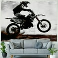thumbnail image 4 of Orinice  Teens Dirt Bike Wall Hangings, Motocross Rider Tapestry for Kids Boys Adult Living Room, Motorbike Extreme Sport Tapestries Motorcycle Grunge Room Wall Décor, Black White, Large  40x60inch, 4 of 6