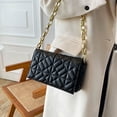 thumbnail image 5 of 2022 Fashion Plaid Shoulder Bag Thick Chain Underarm Bags For Women Brand Designer Handbags And Purses Ladies Crossbody black 23x14x6cm, 5 of 6