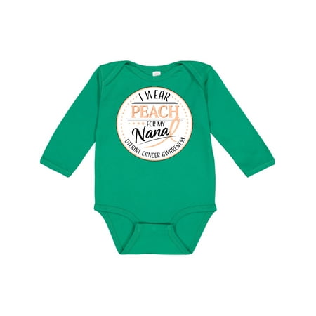 

Inktastic I Wear Peach for my Nana - Uterine Cancer Awareness Gift Baby Boy or Baby Girl Long Sleeve Bodysuit