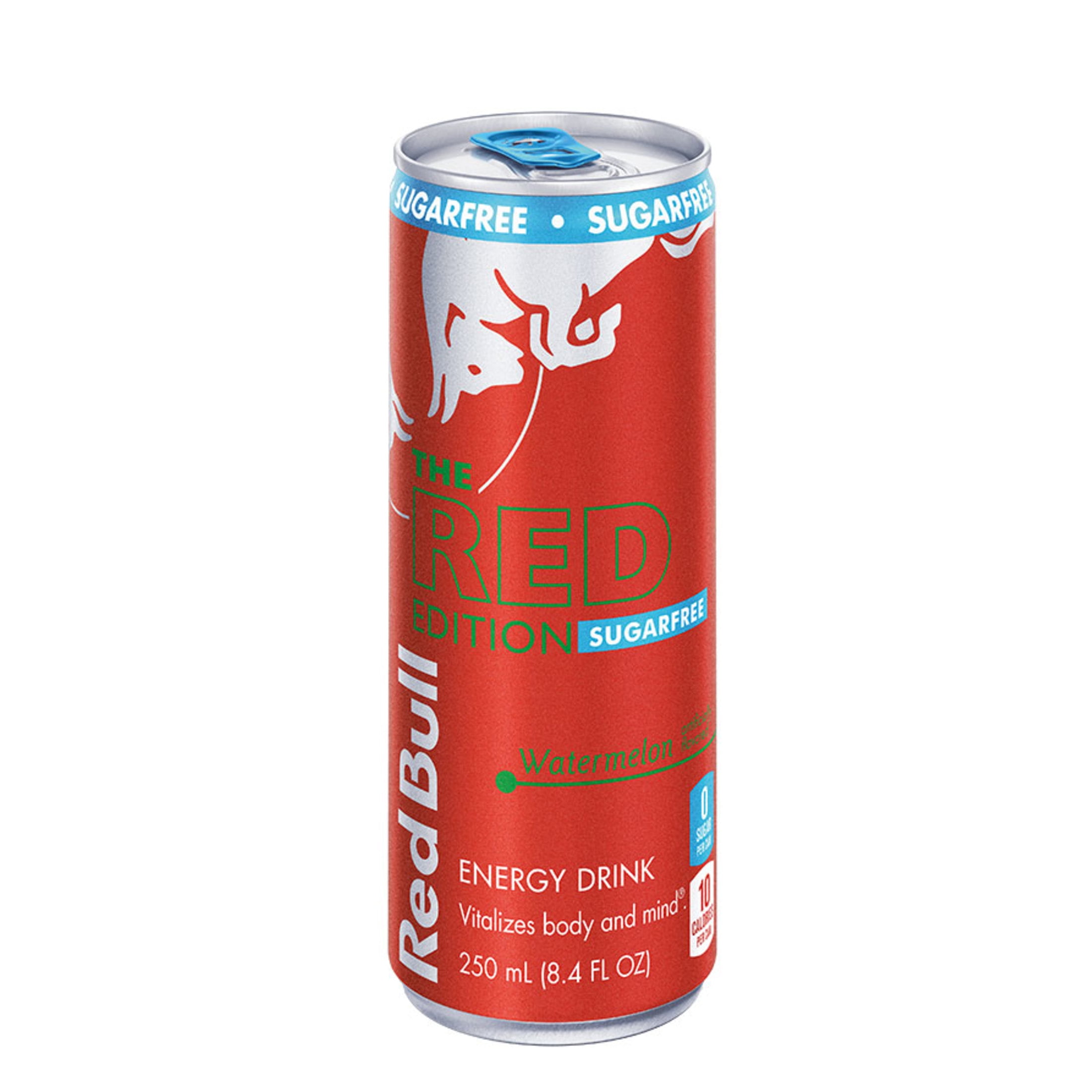 (5 pack) Red Bull Red Edition Sugarfree Energy Drink, Watermelon, 80mg Caffeine, 8.4 fl. oz. Can