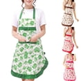 thumbnail image 3 of Red Lace Trim Apron - With Ruffled Lace Trim, Decorative Edge Detailing, Lightweight Fabric, Easy To Put On And Take Off, Easy To Clean And Maintain - For Home Kitchen Cooking, 3 of 3