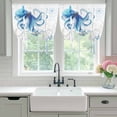 thumbnail image 4 of Blue Octopus Coastal Balloon Curtains for Windows, Bedroom Curtains 54 Inch Length, Summer Beach Nautical Ocean Coral Starfish Tie Up Curtains Panels Insulated Bathroom Curtains Window 42"x54", 4 of 8