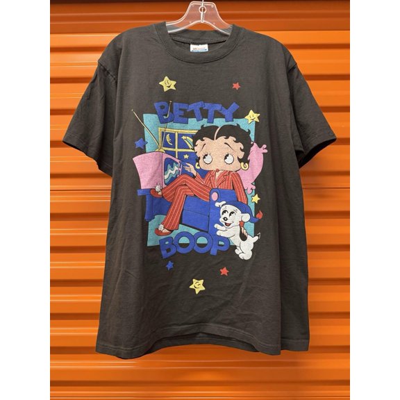 CLOTEX Betty Boop Late ShowCartoon Vintage Reprint T-shirt, Black S
