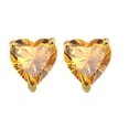 thumbnail image 2 of AoneJewelryHeart Citrine Earrings for Women in 14k Yellow Gold ( 7 mm ) Prong-Setting, 2 of 4