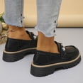 thumbnail image 6 of Miluxas Chunky Loafers for Women Platform Slip on Comfortable Dressy Shoes Platform Round Toe Loafers office Work Business Leather Shoes Black 9.5(43), 6 of 9