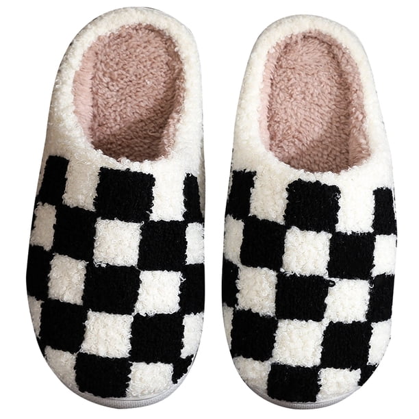 Zapatilla de invierno a cuadros para casa de invierno (36-37 (se adapta a tallas 35-36 pies) negro Ndcxsfigh Tenis De Mujer Tenis De Hombre