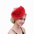 thumbnail image 2 of CAIXIA Fascinators Hats for Women Tea Party Hat Feather Mesh Headband Vintage Lace Cocktail Headwear Veil Hair Clip Church, 2 of 4
