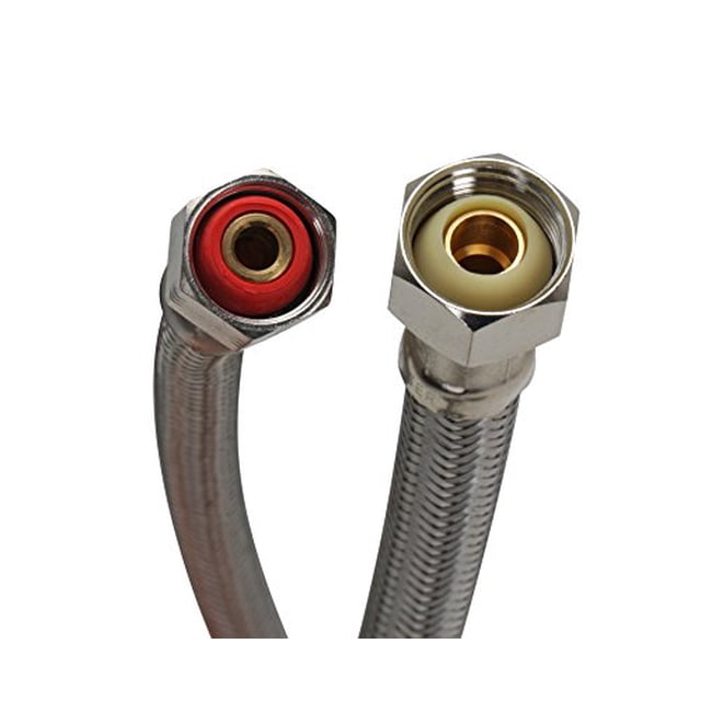 Fluidmaster B3F30 Faucet Connector, Braided Stainless Steel - 1/2 Female Compression Thread x 1/2 F.I.P.Thread, 30-Inch Length