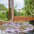 thumbnail image 2 of Ambesonne Flowers Fitted Round Tablecloth, Spring Petals Floral Print, 36"- 40" Diameter, Lavender Pale Sepia and Green, 2 of 5