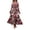 Red, variant on Women's Printed Surplice Flounce Sleeve Maxi Dress Belted for Everyday Elegance 100% Polyester Fabric for All Season