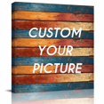 thumbnail image 2 of Farmhouse Orange Blue Yellow Wall Art Painting on Canvas, Vintage Wood Country Canvas Art Home Prints Wall Art Framed Modern Artwork for Living Room Bedroom Wall Decor 12x12in, 2 of 9