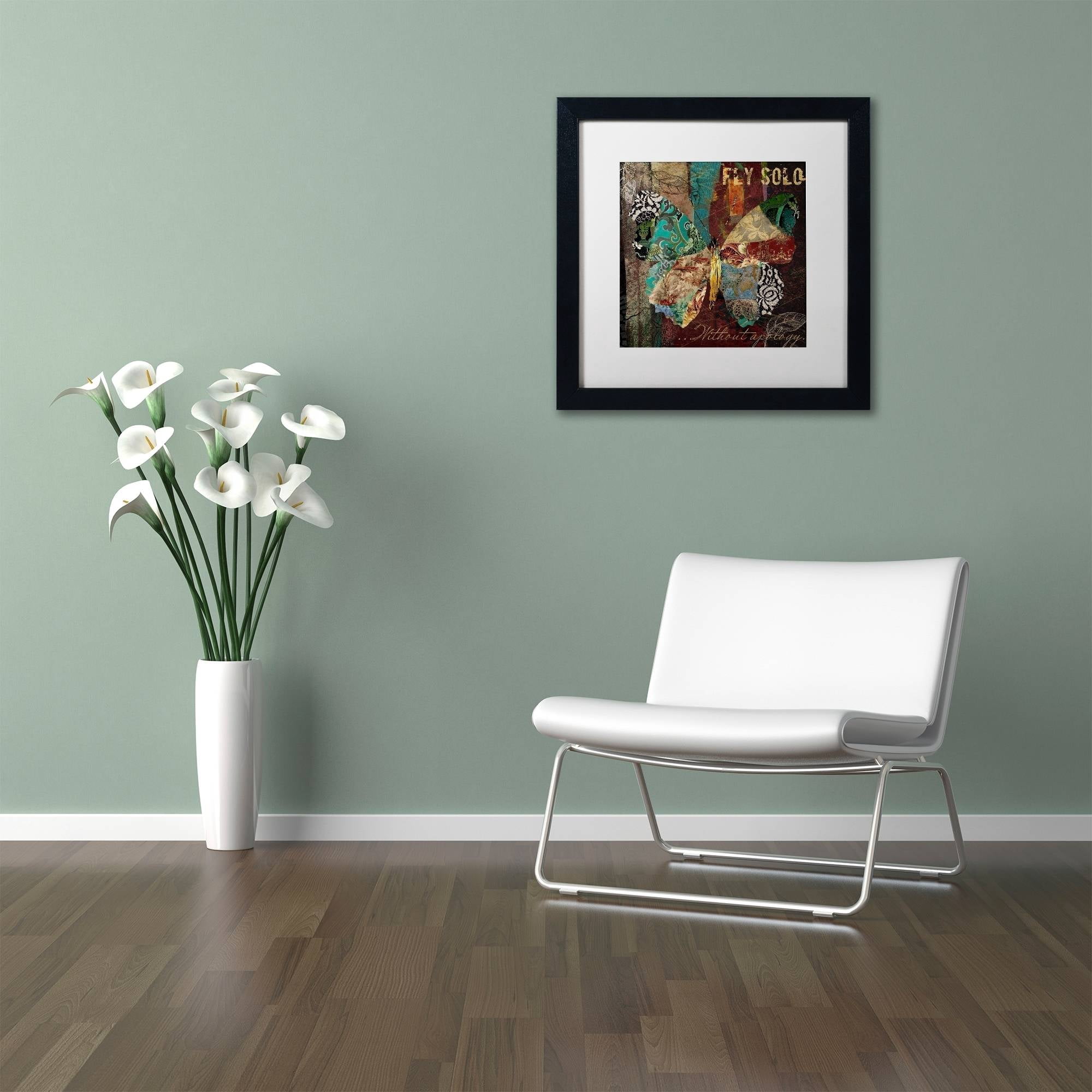 Trademark Fine Art "Winging It I" Canvas Art by Color Bakery White Matte, Black Frame