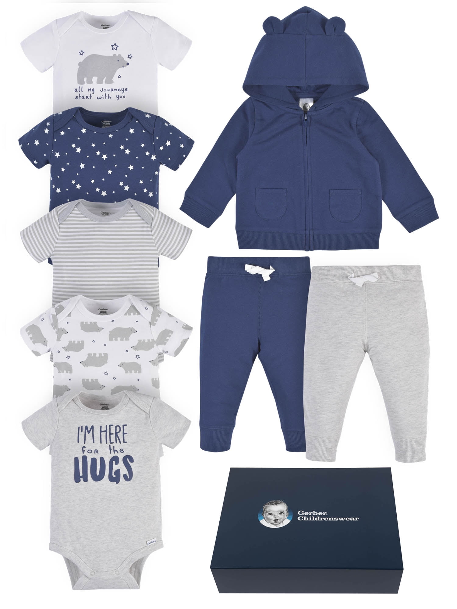 Baby Boy Clothes 5 Piece Gift set layette Little Gents Newborn 0-3 months 3-6 m 