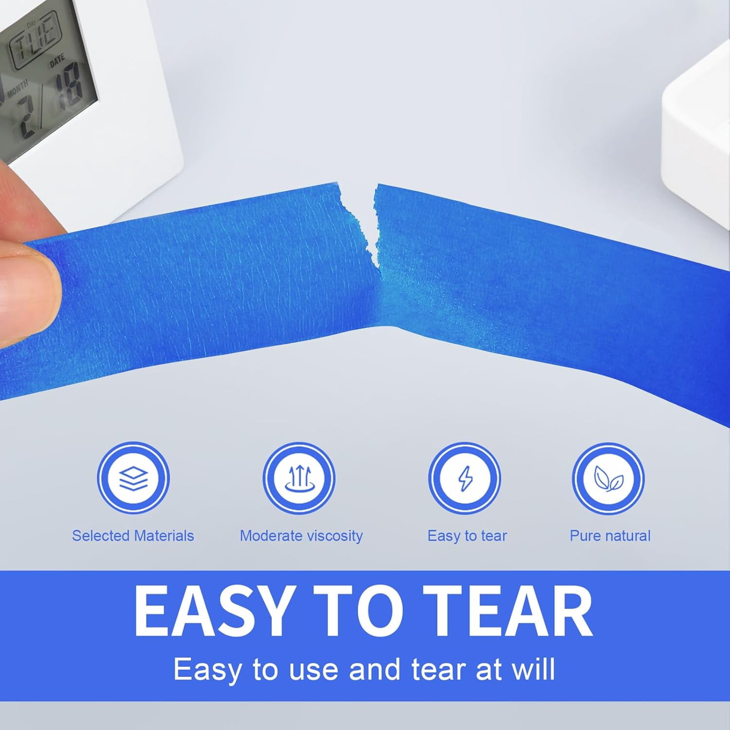 PM Painters Tape 2 Inch Wide, 8 Pack Blue Masking Tape for General Purpose Use, 2 Inches x 55 Yards x 8 Rolls, 440 Yards in Total