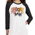 thumbnail image 2 of Drippy Spooky Babe Three-Quarter Raglan Sleeve Baseball Shirt Unisex Small White/Black, 2 of 5