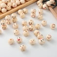 thumbnail image 3 of Round Wooden Beads for Accessory Creation Handcrafted Beige 50Pcs 0.8In, 3 of 8
