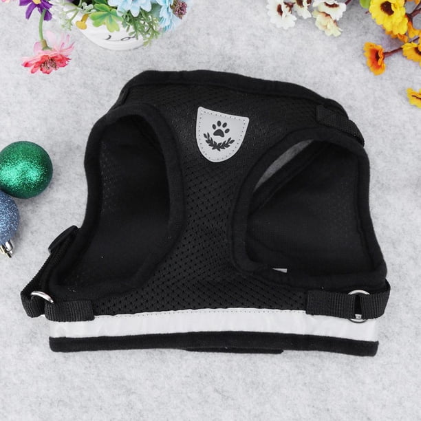 Arnés Pet Transpirable Perro Poliéster Malla Chaleco Correa Pecho Cuerda (Negro 1pc Hugtrwg Para estrenar
