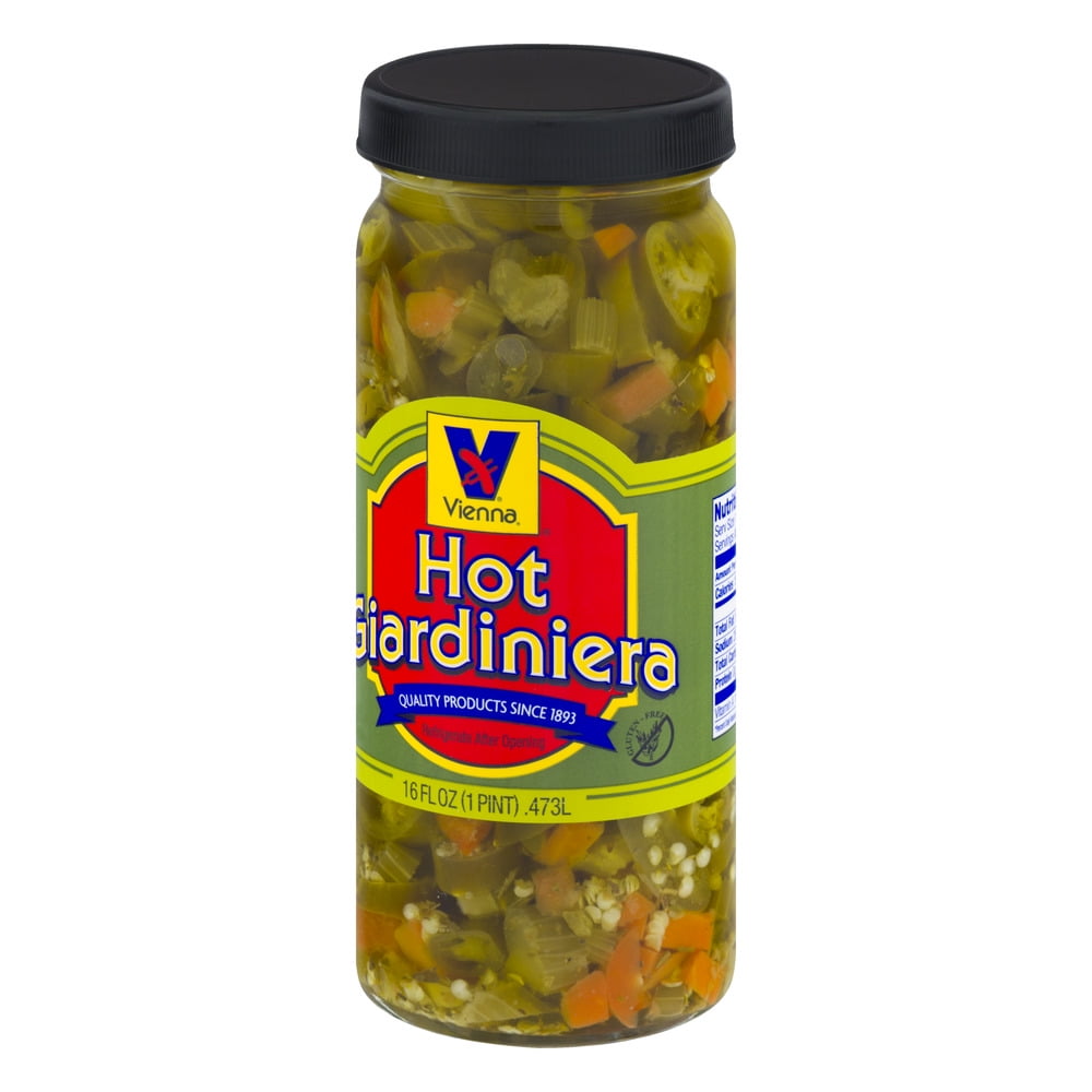 Vienna Beef, Hot Giardiniera, 16 oz,  Jarred Vegetables, Shelf-Stable