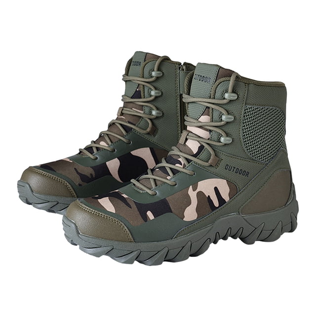 Botas Hombre Desert Army Zapatos De Montañismo Impermeables (43) Verde Ejército Verde