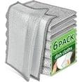 thumbnail image 2 of Stainless Steel  and Cleaning Rags - Non Scratch Wire Dishcloth for Washing Dishes, Steel   and Dish Towels for Kitchen (6PCS), 2 of 7