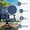thumbnail image 7 of Patio Swivel Chairs Set of 6, Outdoor High Back Rocker Dining Chairs with All-Weather Textilene Mesh and Metal Frame, Comfortable Swivel Chairs for Patio, Garden, Deck, and Backyard (Blue), 7 of 7