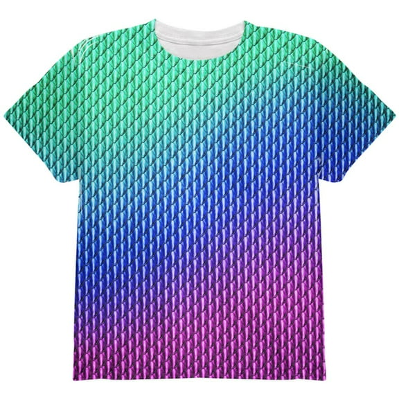 Halloween Chinese Celestial Dragon Scales Costume All Over Youth T Shirt Multi YLG