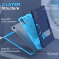thumbnail image 3 of ELEHOLD Case for Lenovo Tab M11 11inch TB330FU TB330XU 2024,Heavy Duty Hard PC Silicone Case Hidden Kickstand Anti-Scratch Shockproof Cover for Kids Men Women,Navyblue, 3 of 7