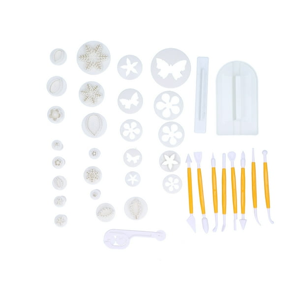 Molde para fondant, 37 piezas/juego de molde para pastel de fondant, cortador de galletas, cortador de galletas de alta capacidad
