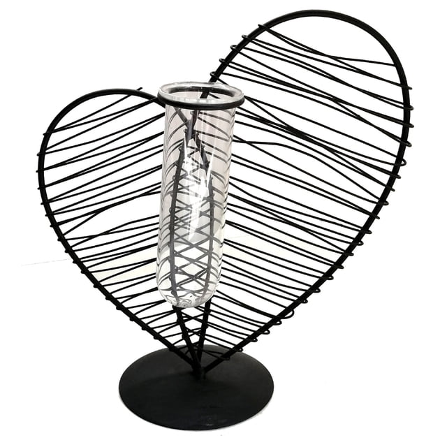 Florero De Vidrio Minimalista Tubo De Maceta Base De Cristal Tipo Cactus Corazón CHIC-FANTASY Para La Decoración Del Hogar